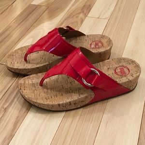 FitFlop Women's Via Patent Red Color Size 9